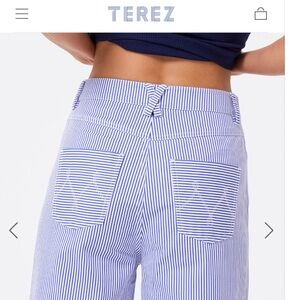 TEREZ New York Twill Pant in Electric Blue Stripe size XXS